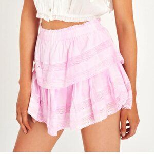 LoveShackFancy Ruffle Heritage Mini Skirt in Pink Peony!
